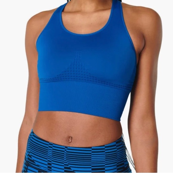 NWT Sweaty Betty - Oxford Blue Stamina Workout Bra - Size Small - Picture 3 of 7